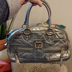 Vintage Marc Jacobs Patchwork Venetia shoulder bag in metallic gunmetal silver